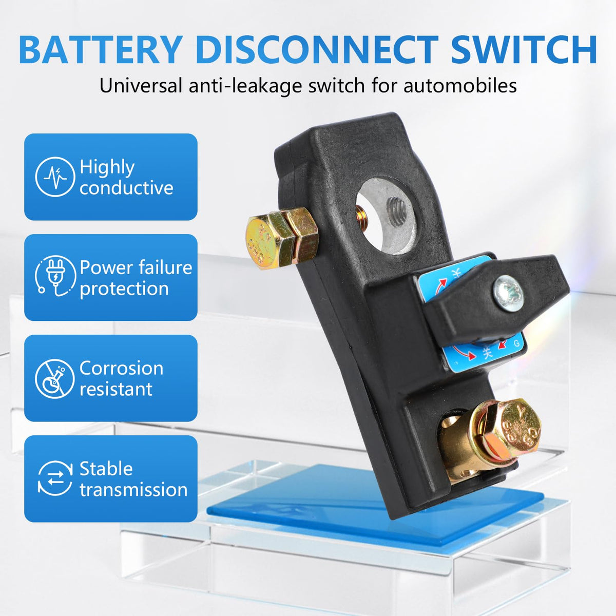 Battery Disconnect Switch, Heavy Duty Battery Shut Off Switch, High Current Master Battery Power Cut Isolator Kill Switch, Smart Battery Kill Switch for Car, RV and Boat