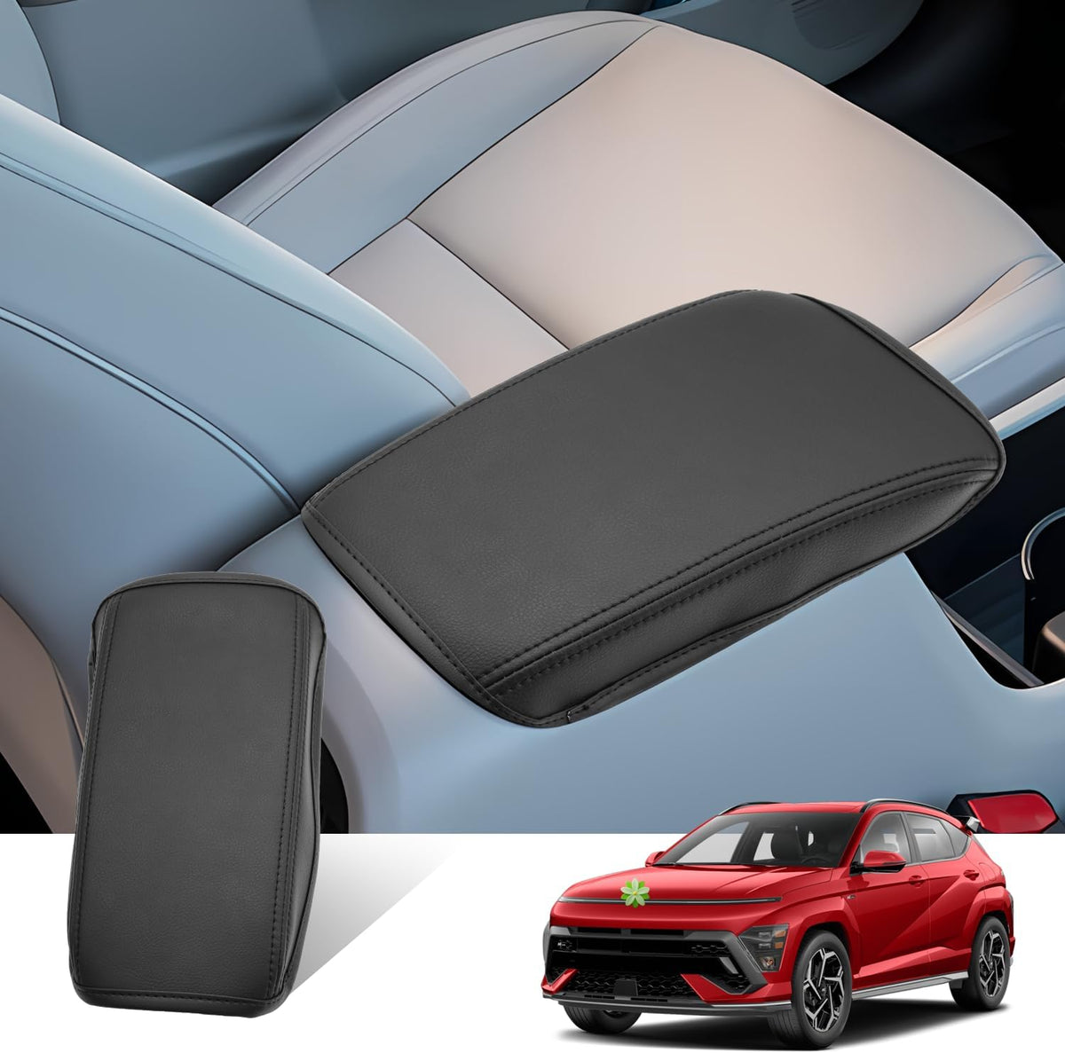 Ruiya 2024 2025 Kona Armrest Cover,for Hyundai Kona SX2 2024 Accessories Center Console Cover 2024 Kona Armrest Cover Protector Compatible with 2024 2025 Hyundai Kona SE/SEL/Limited/N Line