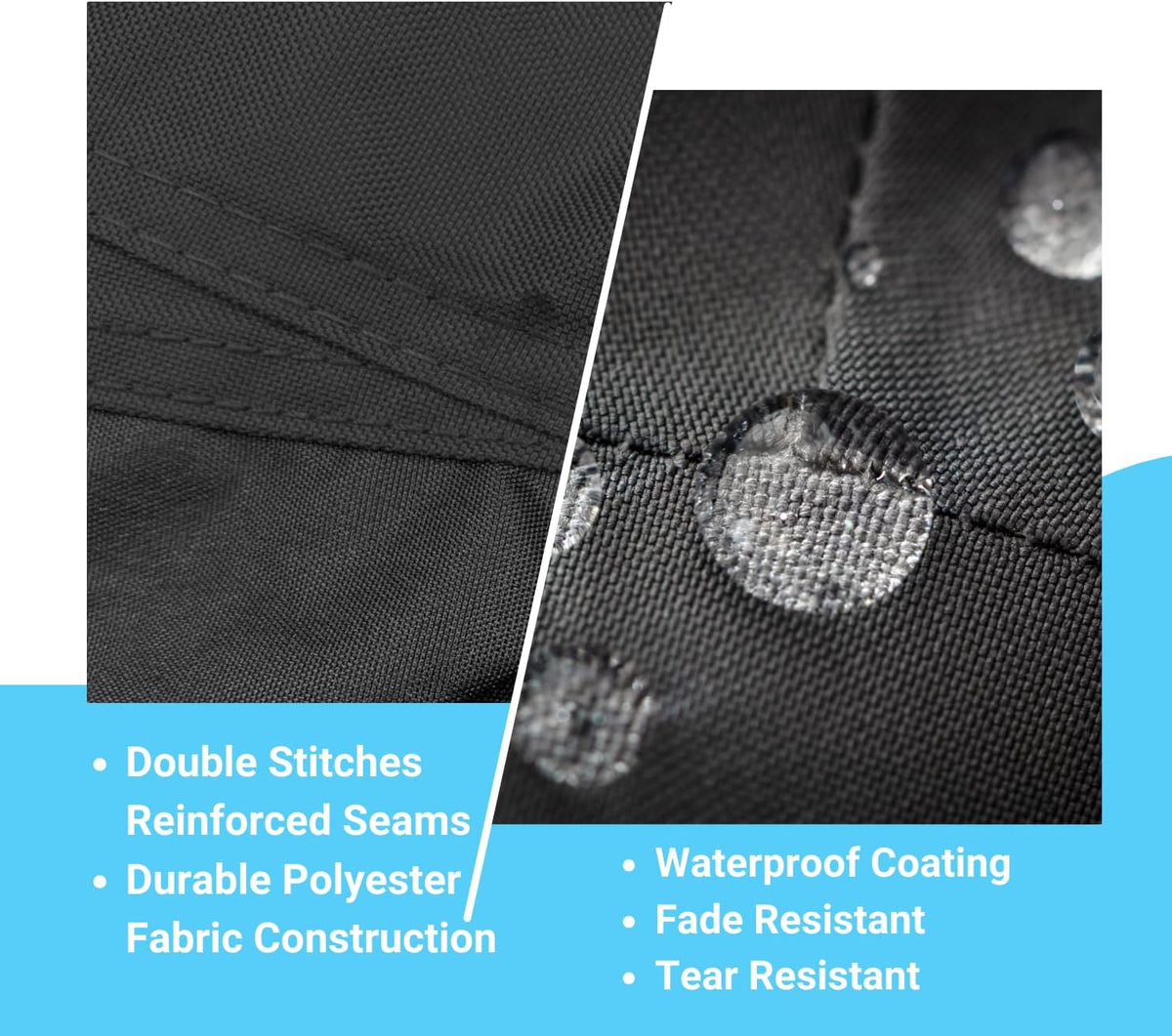 Deluxe Motorcycle Cover, Waterproof All Weather Outdoor Protection Universal Motorcycle Cover, Fade & Tear Proof Polyester fits Motorbike Scooter up to 80" L