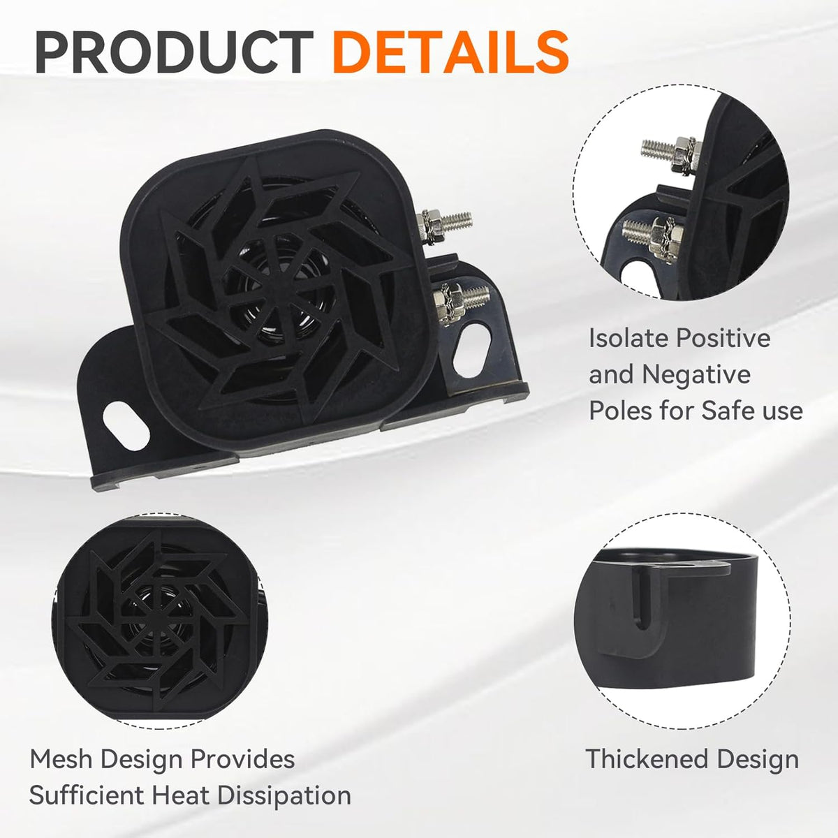 760 Back-up Alarm 12V-48V 110dB IP67 Waterproof Dust-Proof Reversing Warning Alarm with Super Loud Beeper Tone for Truck Van Forklift Car Lorry Agricultural Vehicles