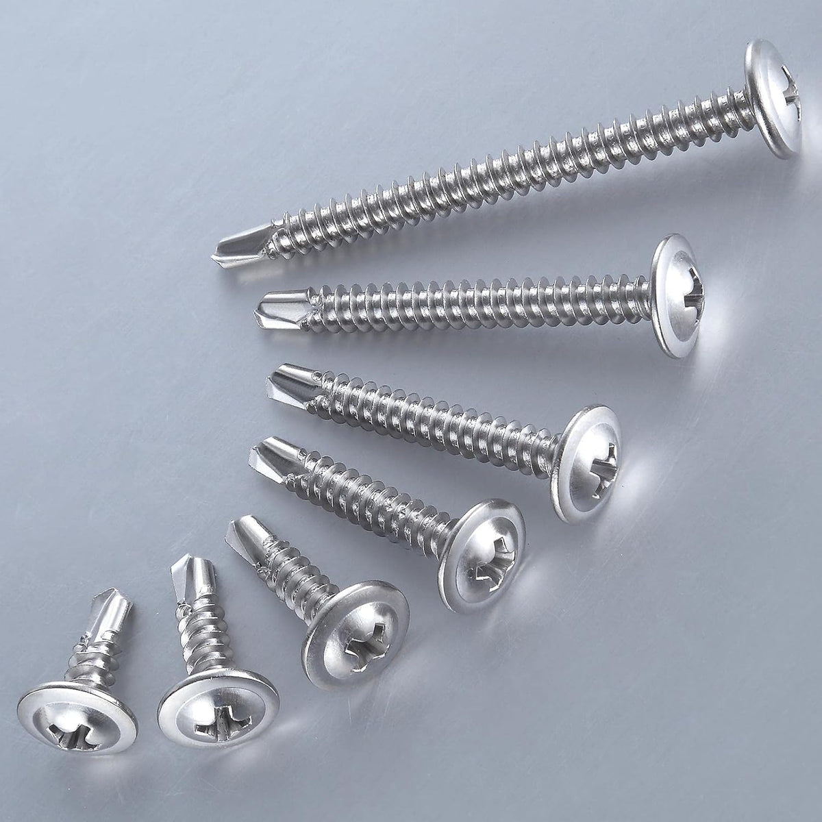 (200 pcs) Wensilon #10×1-1/4”for Sheet Metal Self-Tapping Screws 410 Stainless Steel Truss Head High-Strength Quick Tapping Screws