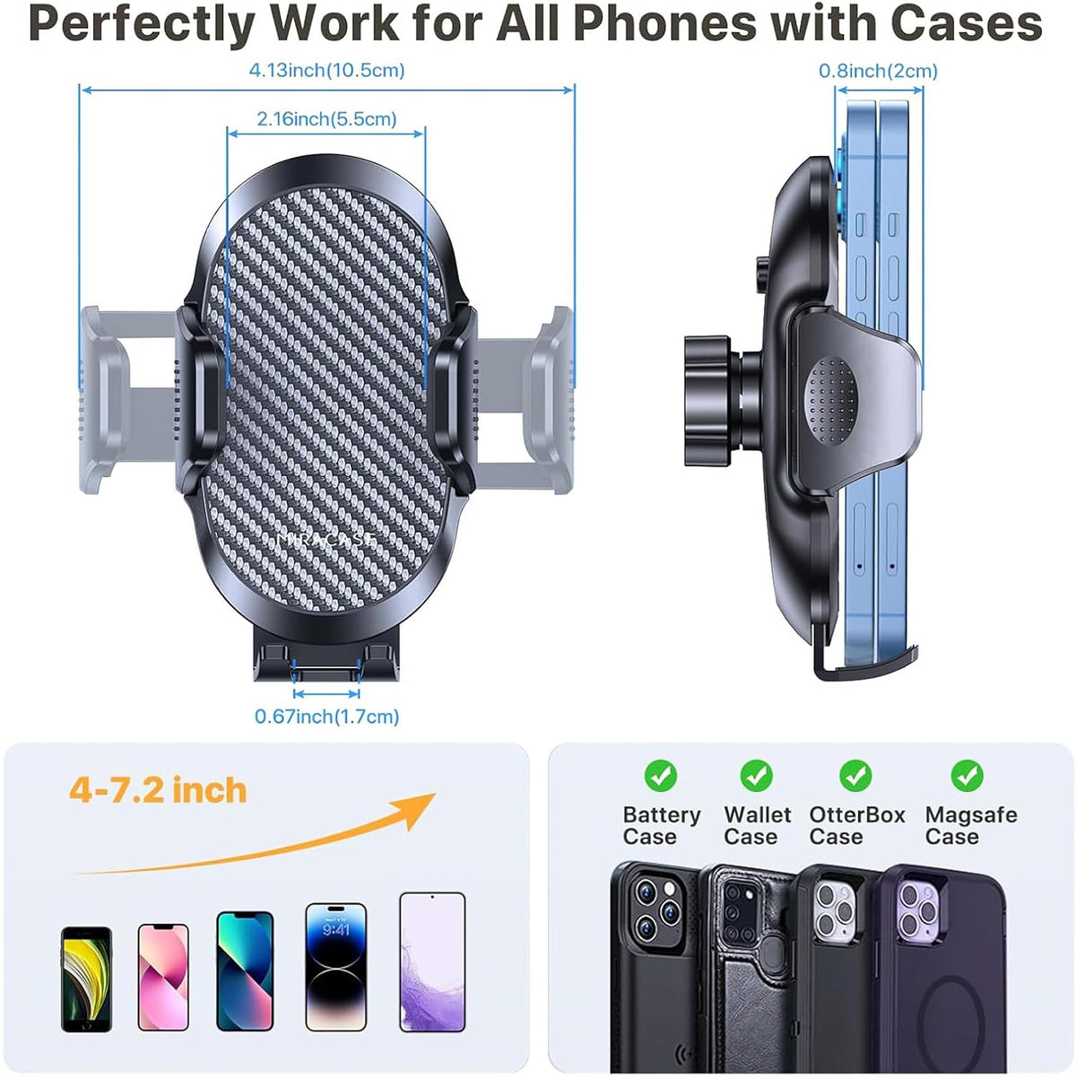 Miracase 2025 Upgraded Universal Cup Phone Holder for Car, [Rotatable & Adjustable] Long Neck Car Cup Holder Phone Mount Compatible with iPhone, Samsung, Google & More Smartphones
