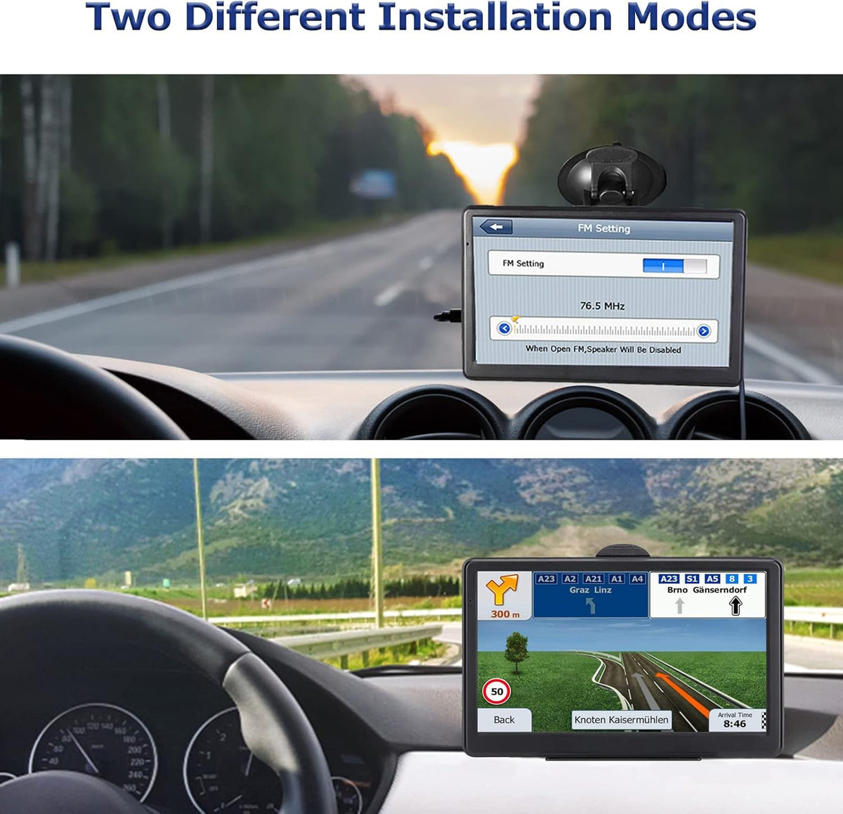 GPS Navigator for Car Truck RV, 7-inch High-Definition Touch Screen，2025 Maps (Free Lifetime Updates), Support Voice Turn Direction Guidance/Speed and Red Light Warning/Custom Truck Routing