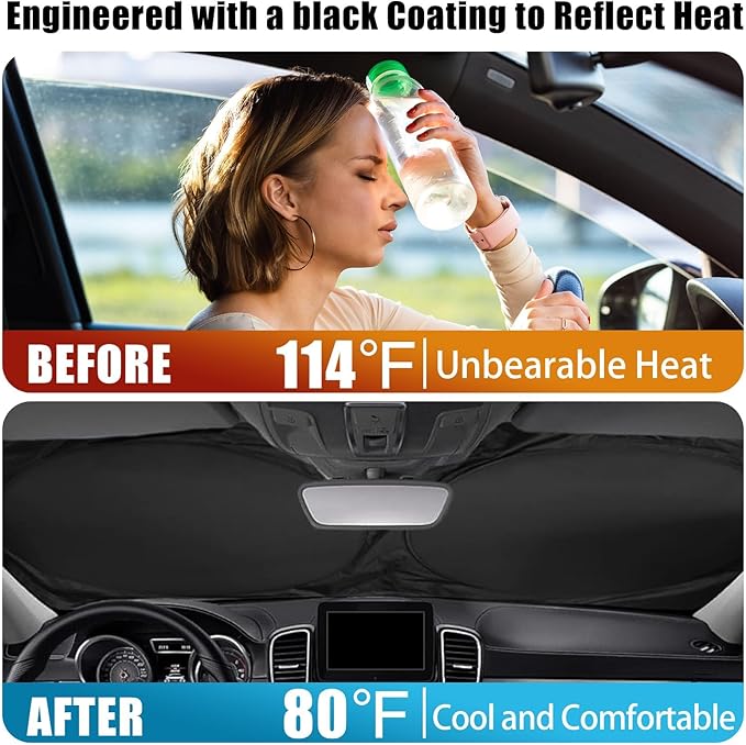 Red Eyes Car Windshield Sun Shade Foldable Sunshade Front Window Cover Sun Visor Protector Accessories (59x27.5 inches)