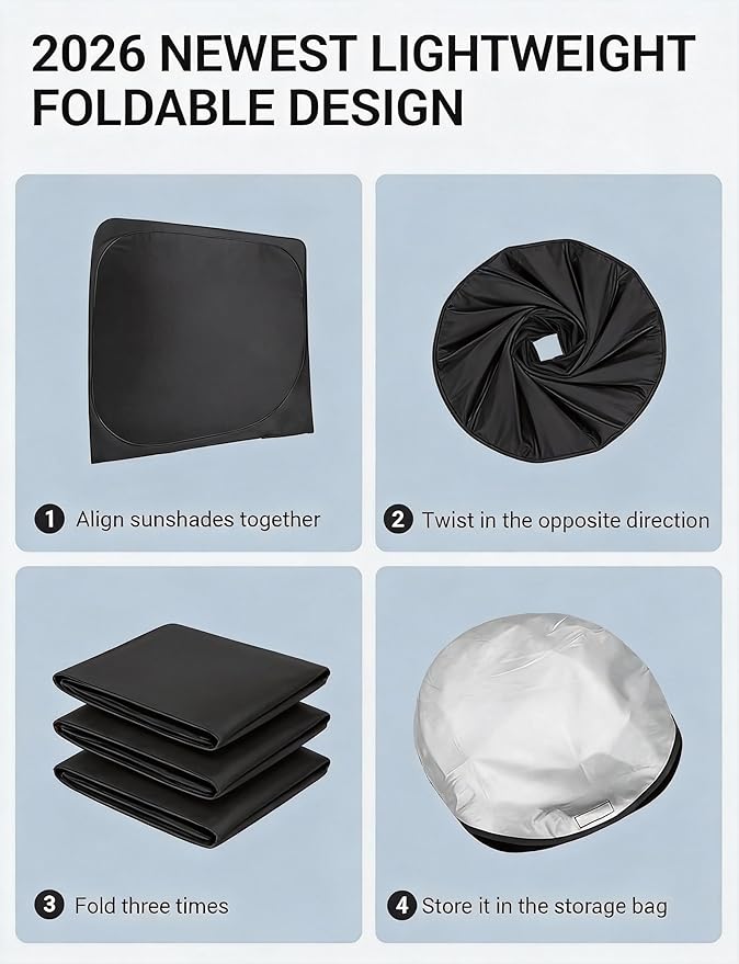 Proadsy 2026 Upgrade Front Windshield Sun Shade Foldable Sunshade Protector Custom Fit 2014-2020 is 200t, 250, 300, 350, F-Sport Lexus Sedan Accessories