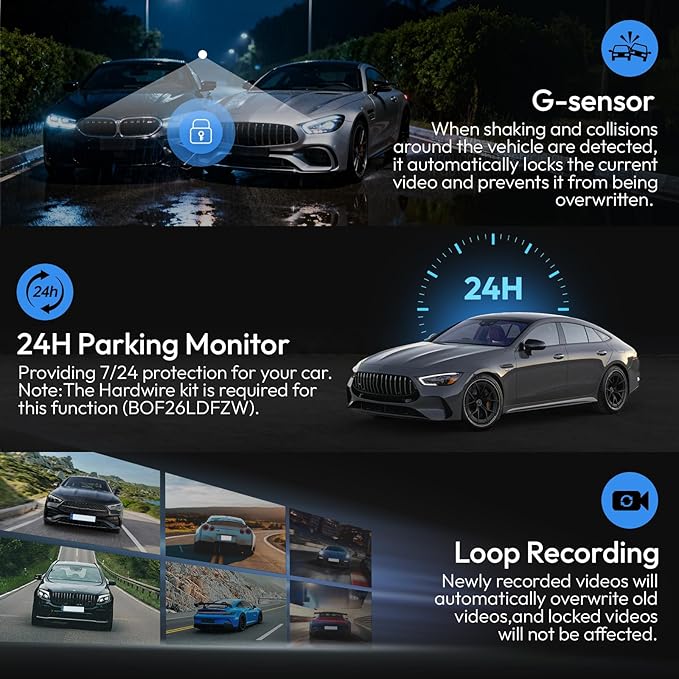 Front 4K Dash Cam for Toyota Highlander 2020-2026 L LE Limited XLE XSE Platinum UX70 (Gen4),OEM Factory Look,WiFi & APP,G-Sensor, Loop Recording,Plug & Play,64GB Card