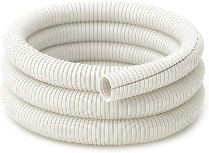 Electriduct Split Wire Loom Tubing Polyethylene Corrugated Flexible Conduit - 3/4" Nominal Size - 20 Feet - White