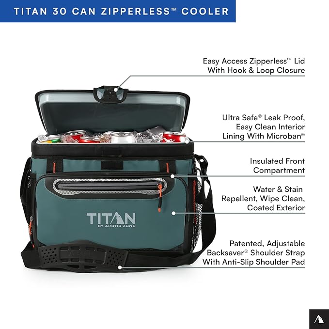 Titan by Arctic Zone Deep Freeze Cooler - Zipperless Hardbody Cooler - Deep Freeze Insulation, HardBody Liner, and SmartShelf