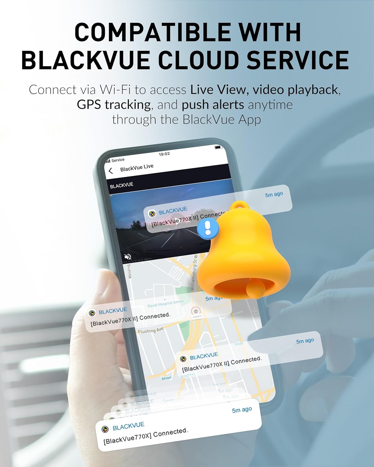 BlackVue DR770X-2CH II Dash Cam – Dual Full HD Front & Rear, Enhanced Visual Clarity, Fast Boot, USB-C Install, Effortless Video Playback via Wi-Fi, Cloud Remote Access, Smart Parking Mode (64GB)
