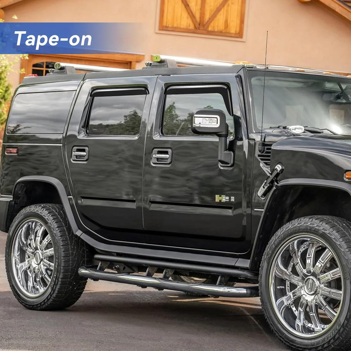 Window Visors Rain Guards Shield for 2003-2009 Hummer H2, Out-Channel Window Vent Wind Deflectors Visors Shades for 03-09 Hummer H2