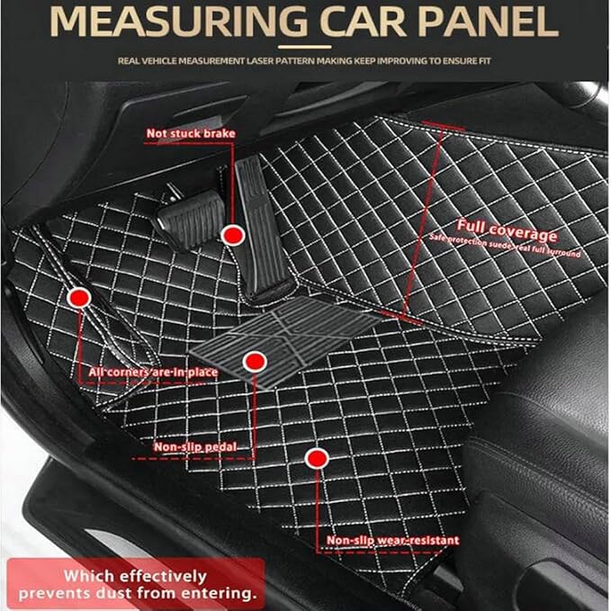 TREGOO All Weather Car Mats Custom Fit Non Slip Floor Mats for 1998-2025 Cars Personalized Leather Protection Pads Suitable for Men Women (Orange)