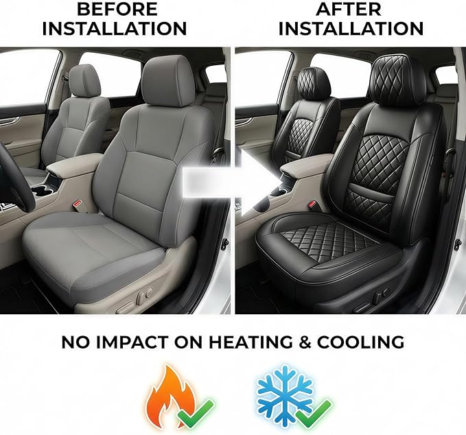 Fit for Santa Cruz Seat Covers Compatible with Hyundai Santa Cruz 2022-2026 - Waterproof Breathable Leather Automotive Seat Cushions Protector,Airbag Compatible,Full Set 5 Seats(Black)