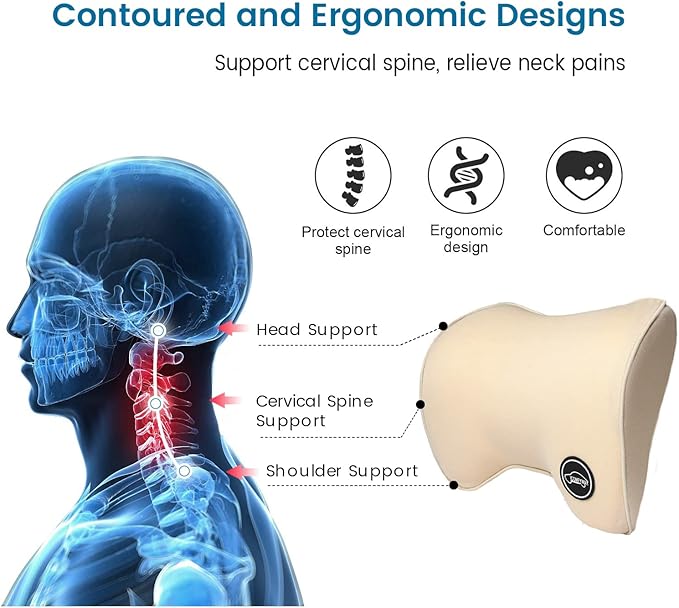 Car Neck Pillow For Car Driving, Car Seat Headrest Pillow, Car Neck Support And Rest For Car Pillow, Travel Car Seat Neck Pillow For Neck Pain Relief & Cervical Support, Neck Car Pillow For Sleeping