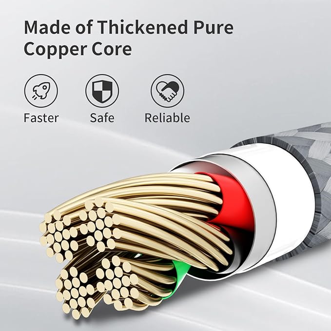 Multi Charging Cable(3Pack 4FT), 3 in 1 Charging Cable for Multiple Devices, Multi Phone Charger Cord with Type-C, Micro USB and IP Port for iPhone 16/15/14/13/iPad/Android/Tablets and More