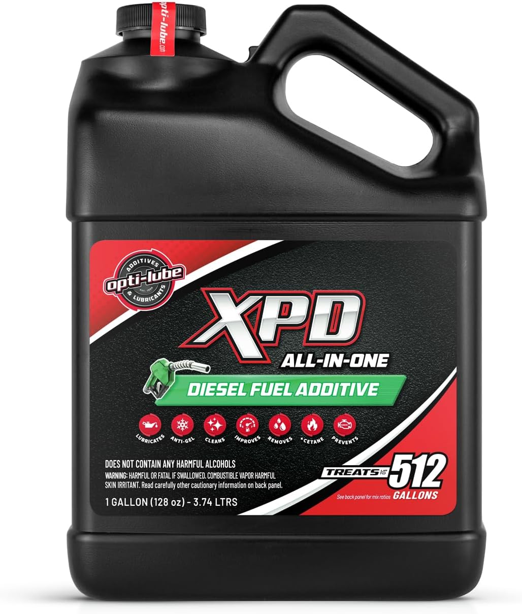 Opti-Lube XPD All-Season Diesel Fuel Additive - 1 Gallon with Accessories (1 Hand Pump and Long Neck Accessory Bottles)