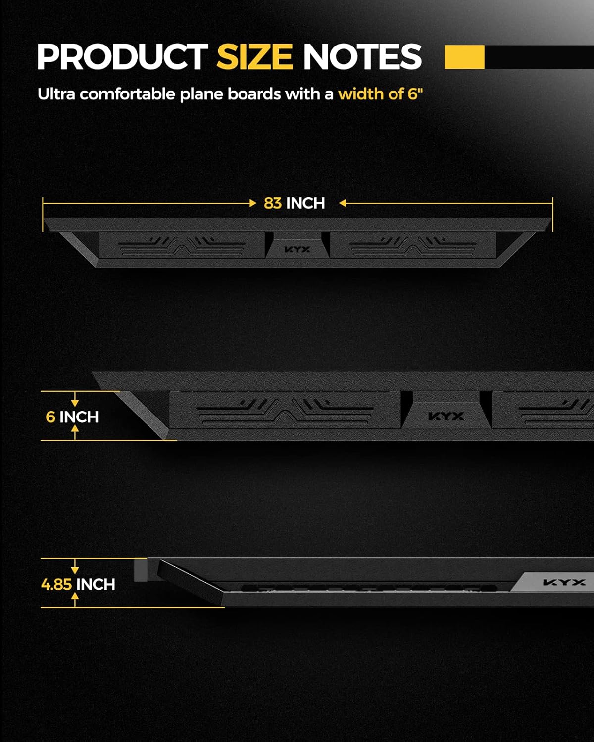 KYX Running Boards Fit for 2019-2025 Chevy Silverado/GMC Sierra 1500 2020-2025 Silverado/Sierra 2500HD 3500HD Crew Cab, 6 inches Dual Tube Side Steps Nerf Bars Step Bars Side Bars Step Rails