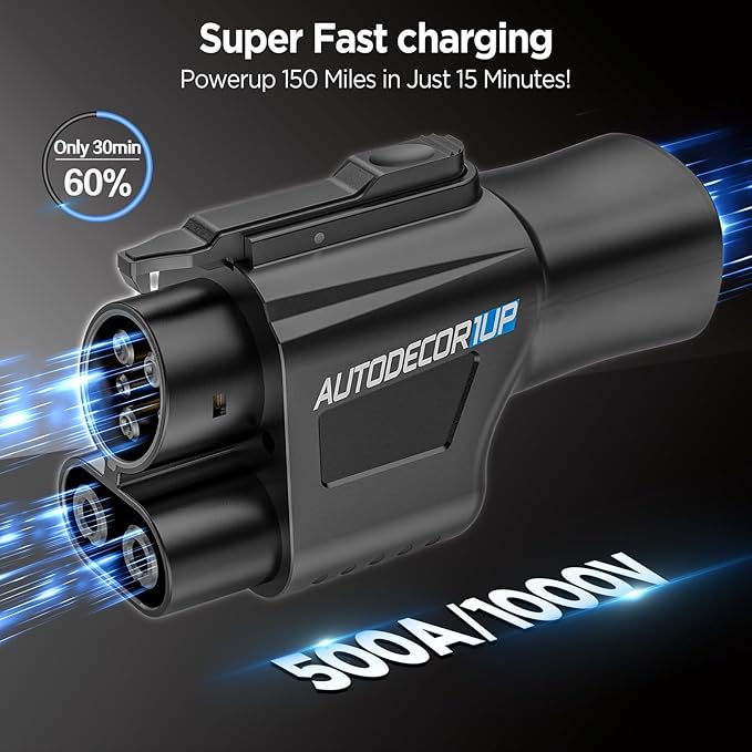 Nacs to CCS1 Adapter, 500A/1000V Tesla Charger Adapter, DC Adapter Fit for Ford, Rivian, GM, Volvo, Polestar, Nissan, Mercedes-Benz, Hyundai, Lucid, Kia, Genesis, and Honda Prologue EVs