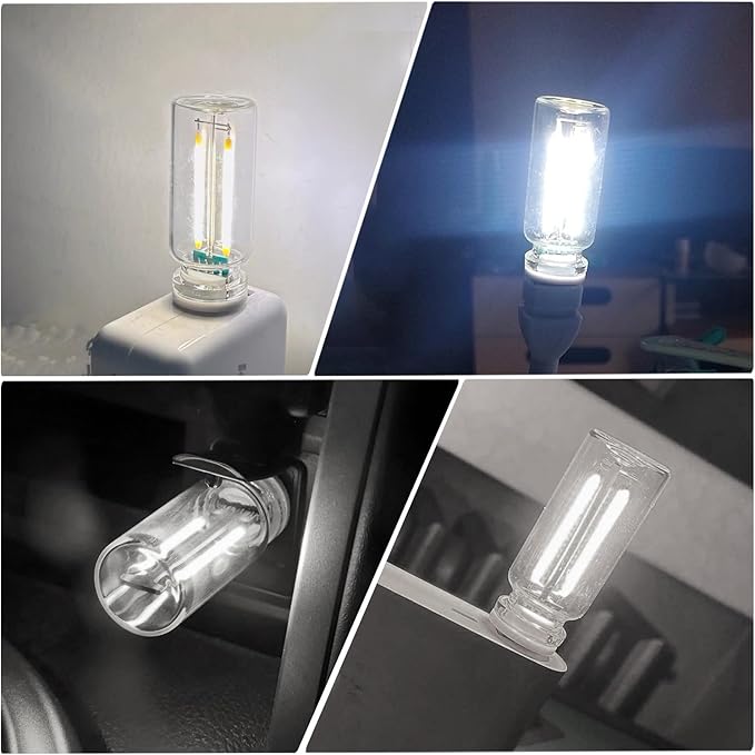 2PCS USB Lights for Car, Touch Dimmable Retro Car Lamp Interior LED Ambient Lighting, Portable Mini Glass Bottle LED Bulb Night Light for Vehicle Bedroom Hallway Camping Holiday Decoration (White)