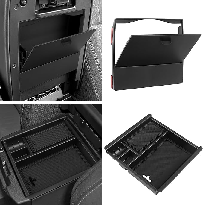 YOJOJOCO 2PCS Center Console Organizer Compatible with Toyota 2016-2020 2021 2022 2023 Tacoma Accessories ABS Material Armrest Hidden Storage Box