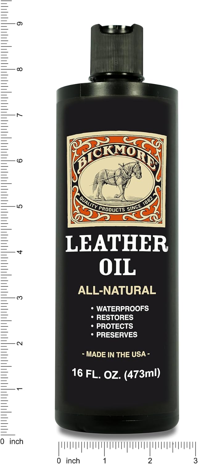 Leather Oil Leather Conditioner 16oz | Waterproofs, Protects, and Restores Boots, Jackets, Auto, Furniture, and All Leather Goods | Made in The USA