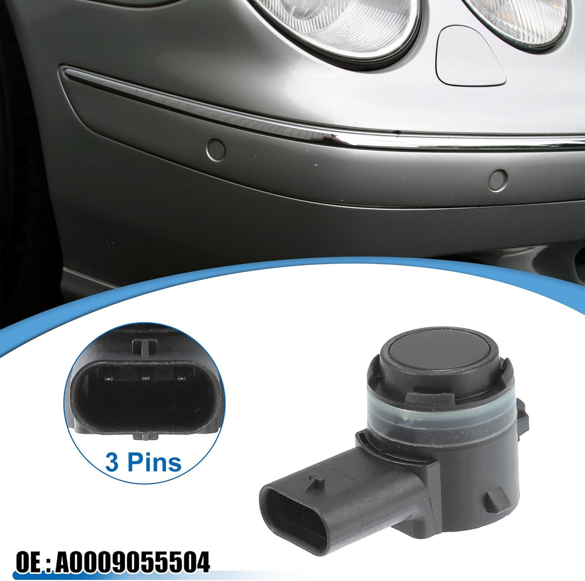 X AUTOHAUX 4 Pcs No.A0009055504 Car Bumper PDC Backup Parking Reverse Assist Sensor for Mercedes-Benz GLE-Klasse Coupe C292 2015-Present