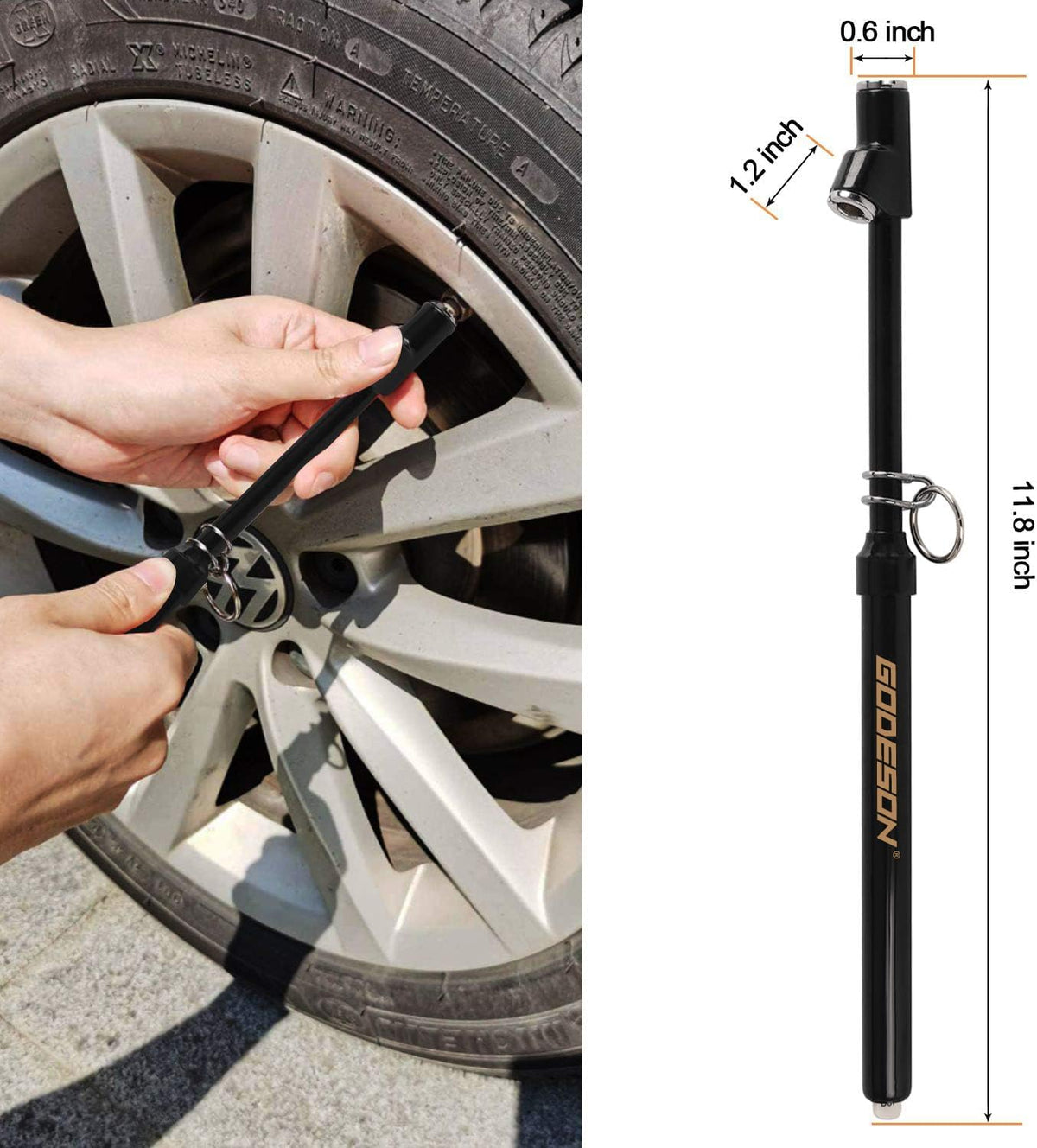 GODESON Dual Head Tire Pressure Gauge, Heavy Duty Pencil Tire Gauge Range 10-150PSI,Dual Head Truck Pen Air Pressure Gauge (Pack of 12)…