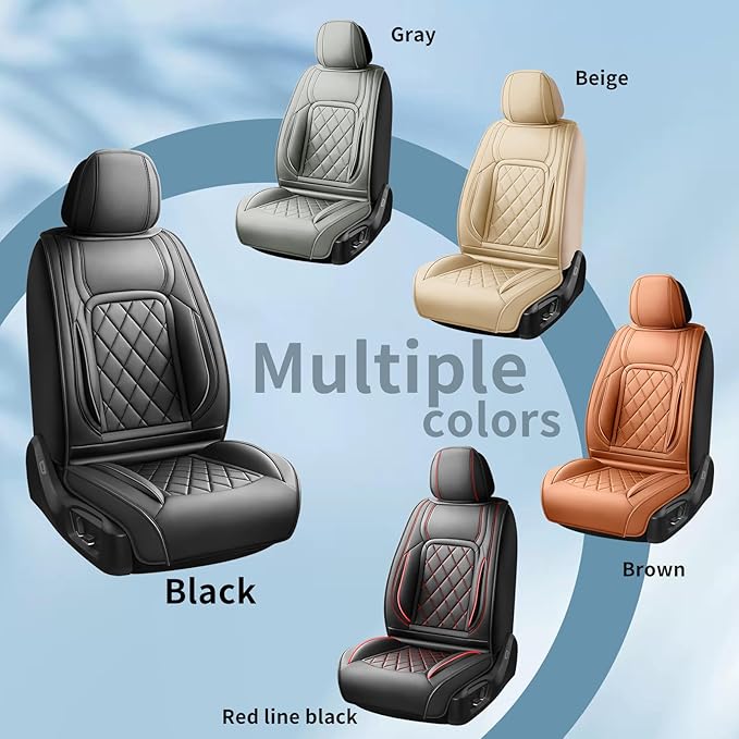 Fit Tucson Car Seat Covers Compatible with Hyundai Tucson 2010-2024 2026, Premium Leather Breathable, Wear Resistant, Airbag Compatible, All-Weather Protection & Full Coverage, Full Set Brown