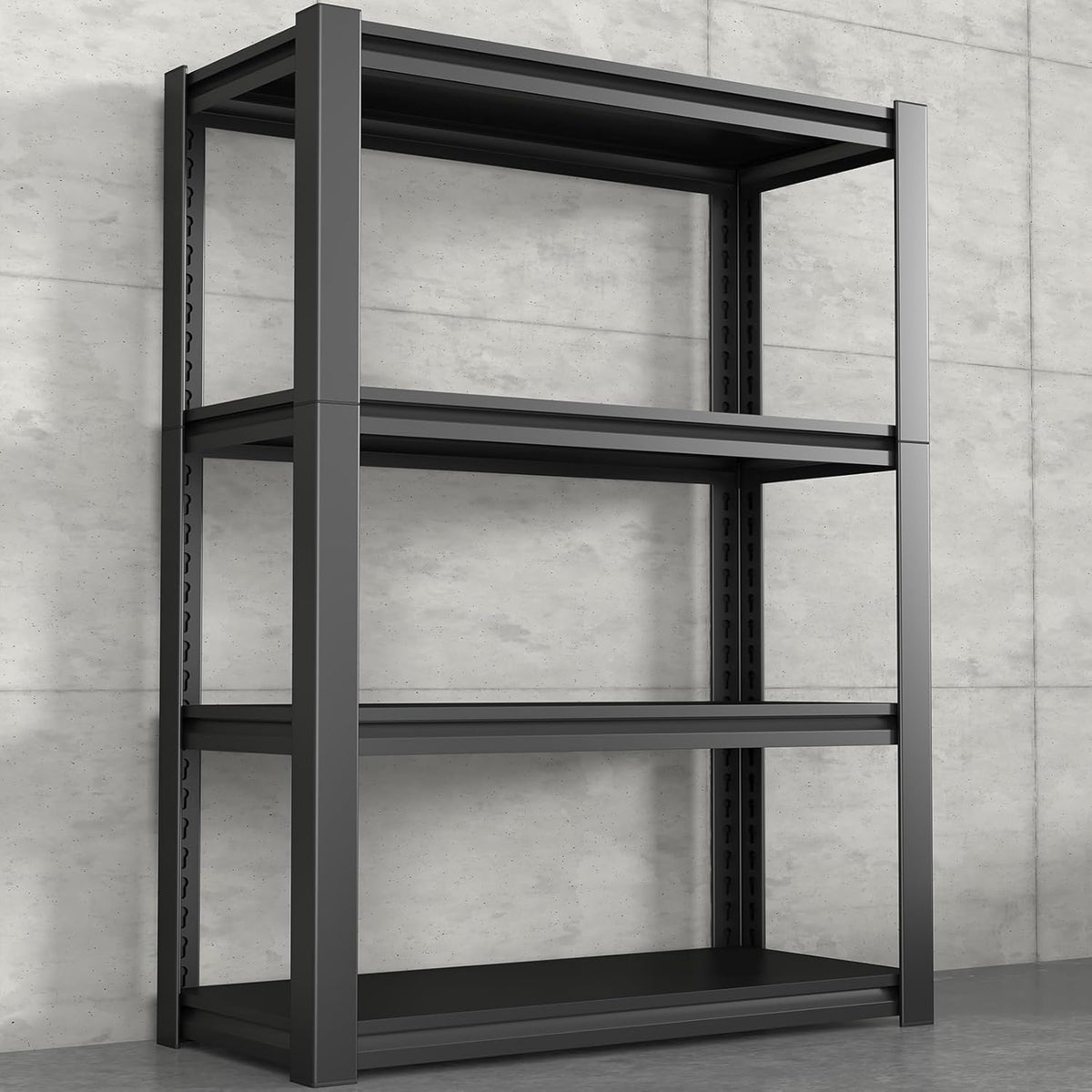Storage Shelves,Small Shelves Unit and Storage,4 Tier Metal Shelf with Adjustable Shelves,Metal Storage Racks Heavy Duty Load 2000lb,Warehouse,Basement,Black