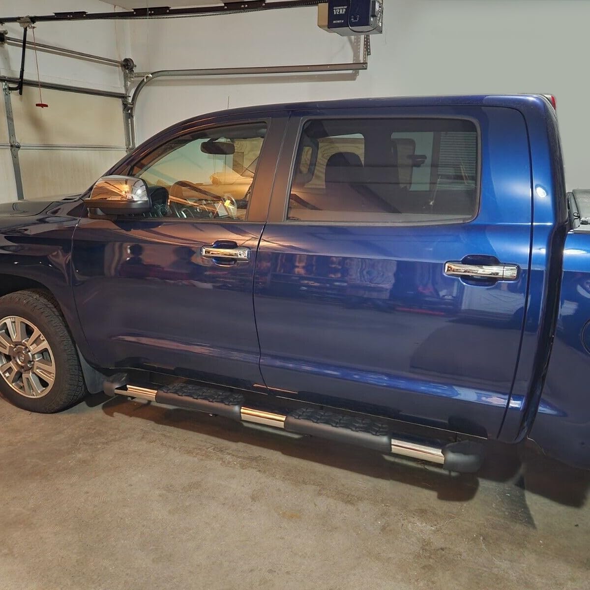 COMNOVA Side Steps Running Boards Nerf Bars Compatible for 07-21 Toyota Tundra Crew Max （4 Full Size Doors）, OE Style Oval 5 Inches Stainless Step Bars. Did not fit 2022-2025 Tundra.