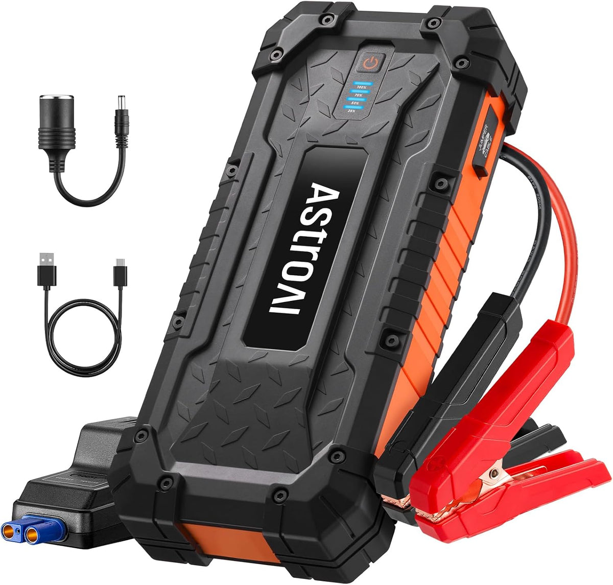 AstroAI S8 Ultra 4000A Jump Starter, 24000mAh Car Starter(All Gas, Up to 12L Diesel Engine), 12V Auto Battery Booster Pack, Jump Box with USB Quick Charge and DC/Type C Port, LED Light, Jumper Cable