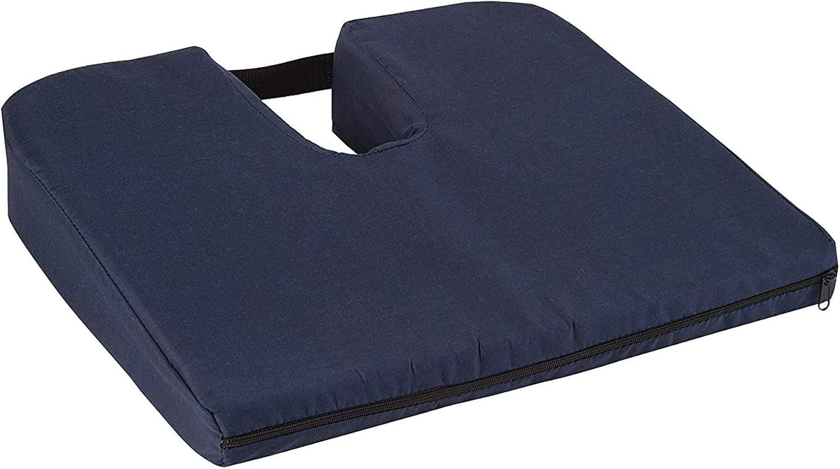 DMI Gradual Slope Seat Cushion for Coccyx, Sciatica and Tailbone Pain, Machine Washable-Cover, 15 Inch, Navy (Pack of 10)