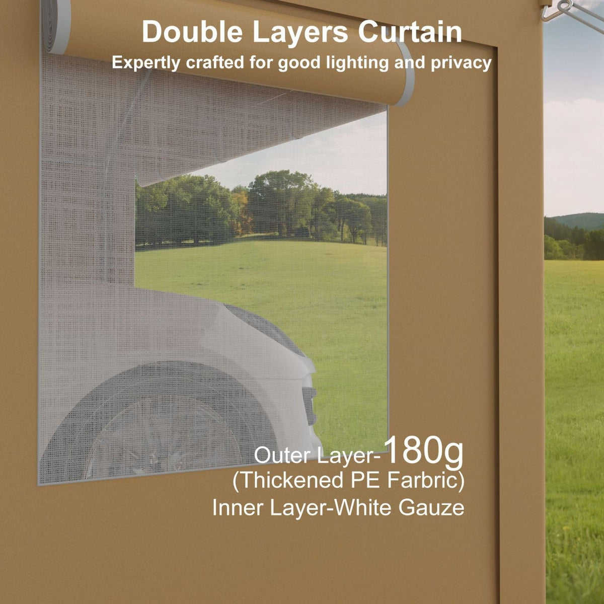 10x20FT Portable Garage, 10'x20' Carport Heavy Duty, Galvanized Frame & 180 g PE Waterproof Canopy, with 4 Doors (Included 2 Side Doors), and 4 Windows, for Pickup Truck, and Boat