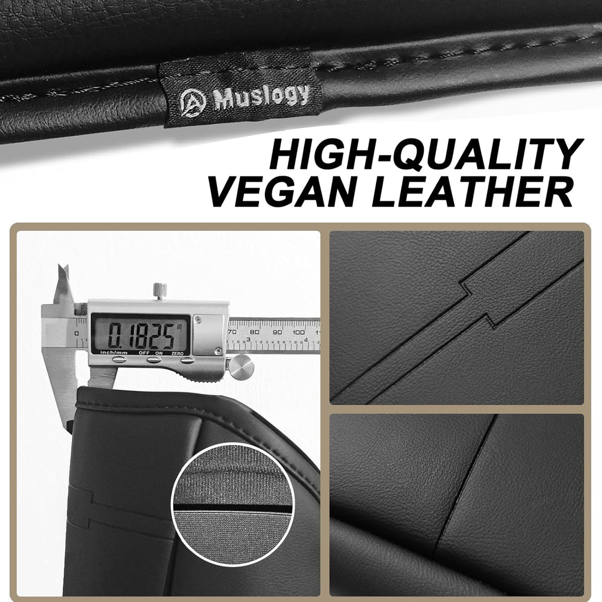 Muslogy Center Console Armrest Cover Compatible with 2017 2018 2019 2020 2021 2022 Honda CR-V Comfort Armrest Pad Arm Rest Cushion Vegan Leather Protector Black Regular Thick