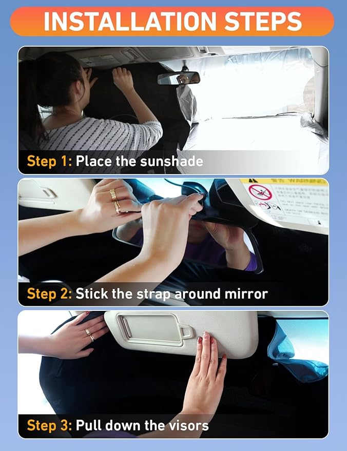 EcoNour Windshield Sunshade Compatible for Nissan Rogue Sport 2017-2022 2023 2024, Sun Visor for Front Windshield & Window Sun Shade Cover, UV Heat Blocker & Protector, Car Accessories