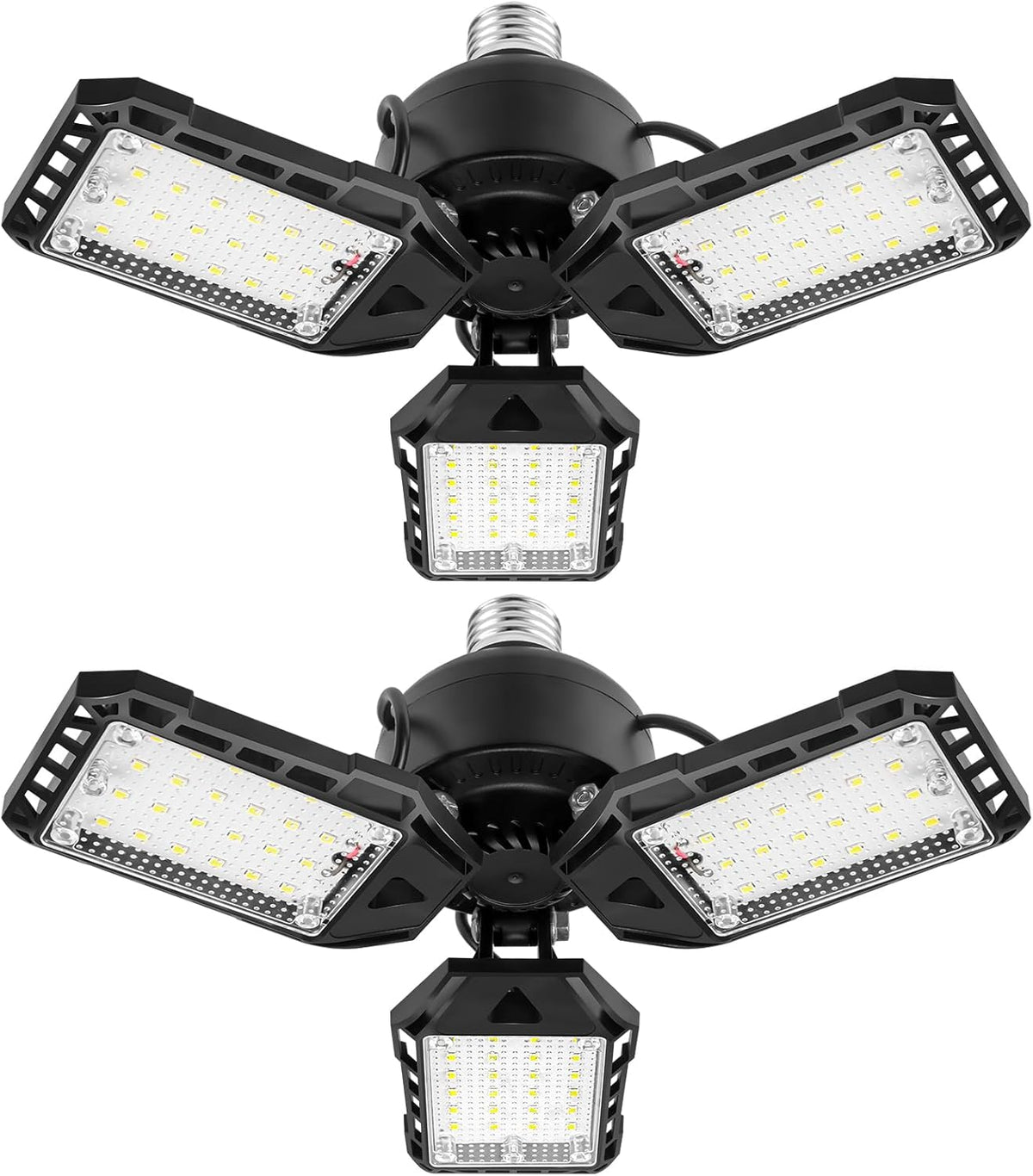 LED Garage Lights - 1 Pack, 80W, 8000LM 6500K Shop Light with 3 Deformable Panels, Basement Barn Light, E26/E27 for Shop, Warehouse, Basement