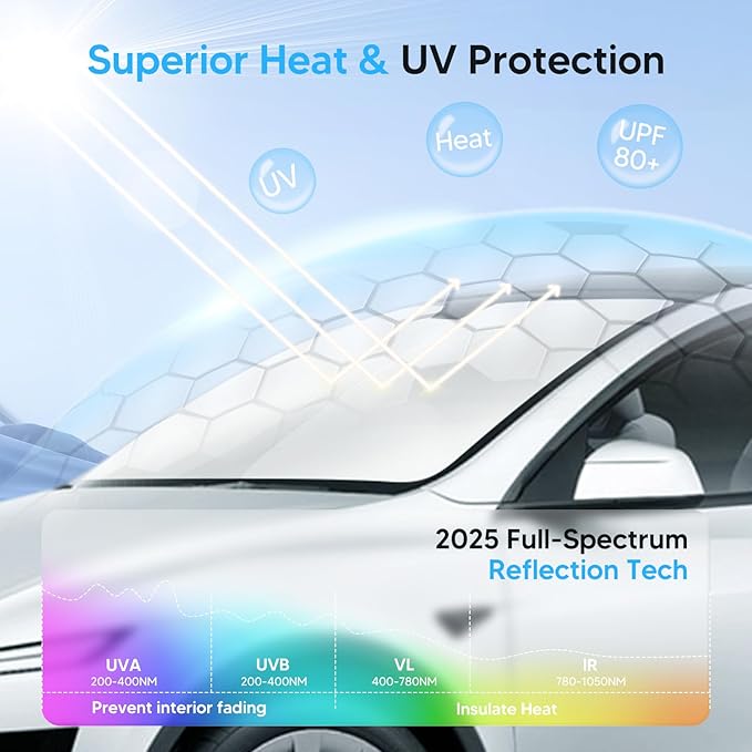 KUST Windshield Sun Shade for 2025 2026 Chevy Chevrolet Equinox Accessories Sunshade Foldable Chevy Chevrolet Equinox Sun Visor Protector Blocks UV Rays Keep Your Car Cooler
