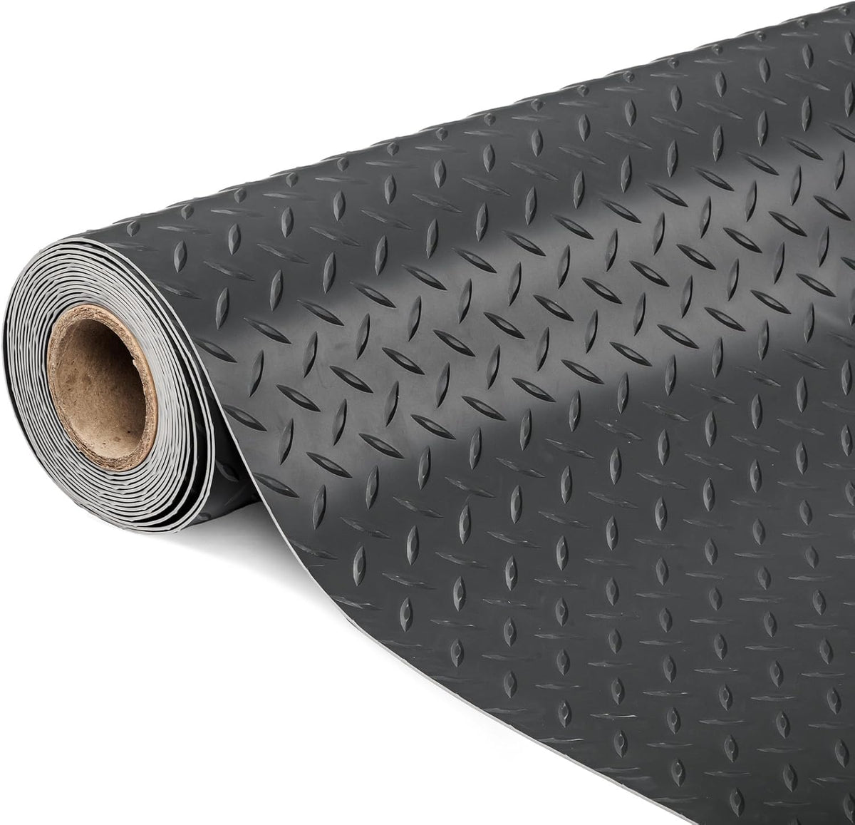 TUFFIOM 4x8 FT Garage Floor Mat, Thickened Diamond Plate PVC Garage Mats Flooring Roll for Under Car, Garage Parking Mats for SUVs, Golf Cart, Sports Car