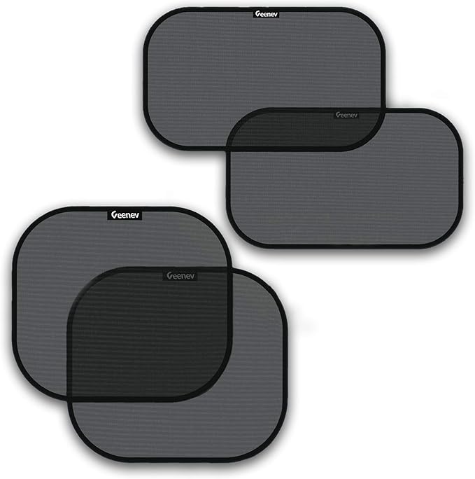 Car Sun Shades for Side and Rear Window (4 Pack) - Car Sunshade Protector - Protect Your Kids and Pets in the Back seat from Sun Glare and Heat. Blocks Over 98% of Harmful UV Rays - Easy to Install,