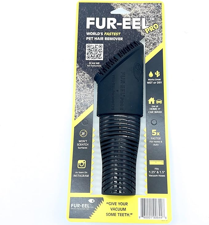 Buff Brite Fur Remover PRO II (2.0) with Fang Adapter - Dog and Cat Grooming Tool, Vacuum Attachment for Pet Hair Removal