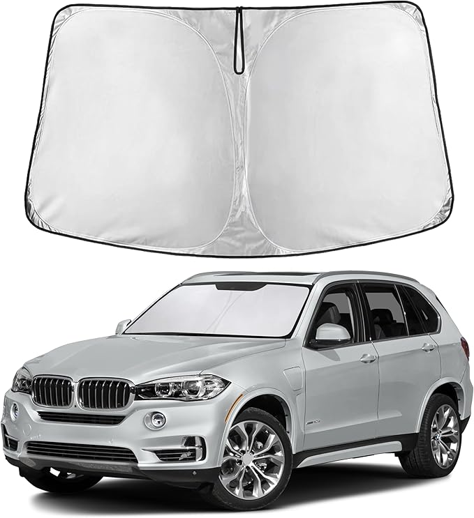 EcoNour Windshield Sunshade Compatible for BMW X5 2019-2024 2025 2026, Sun Visor for Front Windshield & Window Sun Shade Cover, UV Heat Blocker & Protector, Car Accessories