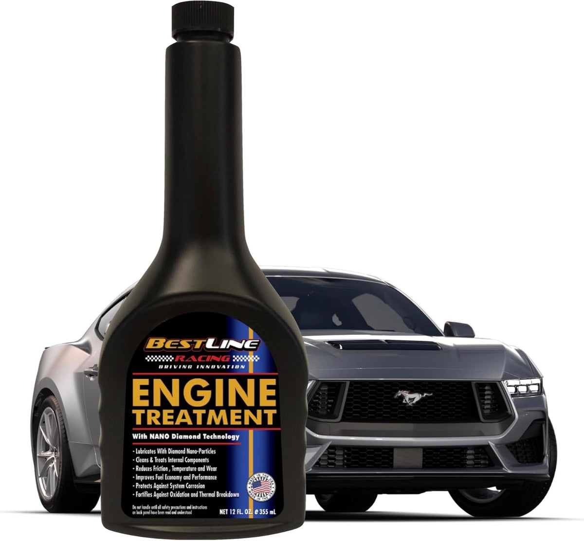 BestLine Racing Diamond Nano-Lubricant Engine Oil Additive For Gas & Diesel Engines.- Made in the USA. Reduce Friction by 60% - High Performance, Engine Protection, and Extend Oil Life