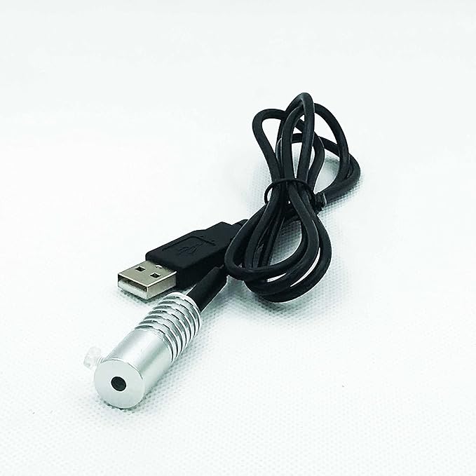 Side Glow Fiber Optic USB Light Source Illuminator - 5V Fiber LED Light - White, 4mm