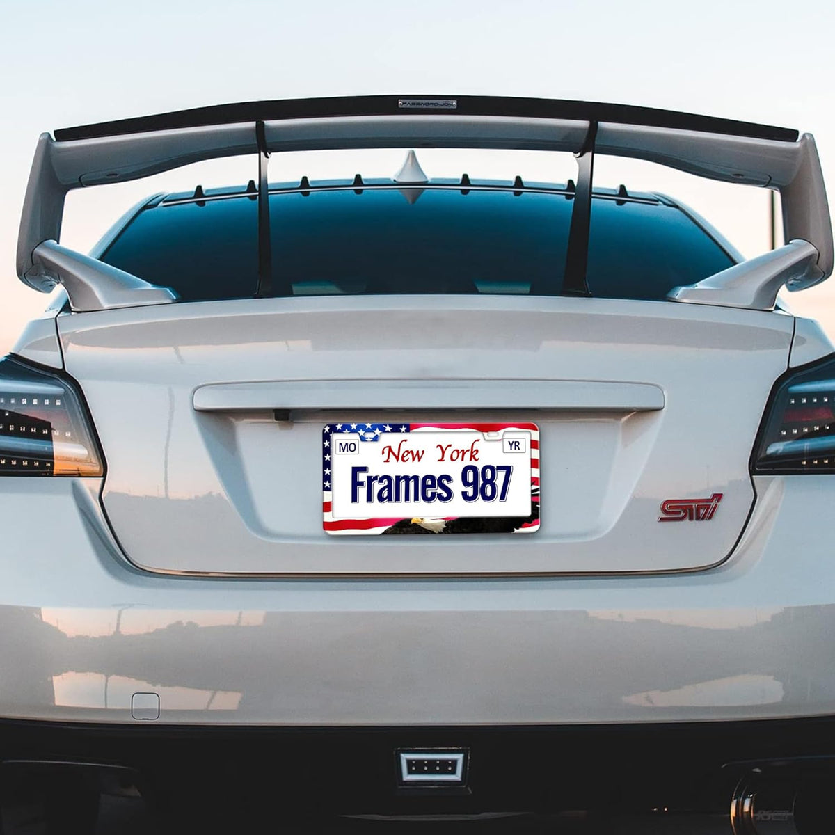 American Flag License Plate Frame American Flag License Plate Holder American Flag Eagle License Plate Frame Covers US Car Tag Frame Stainless Aluminum 2 Pack 2 Holes Decorative 2 Pcs Set for Men