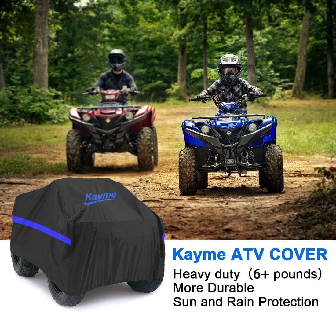 Kayme ATV Cover Waterproof Outdoor Heavy Duty, 4 Wheeler Quad Cover All Weather Rain Snow UV Protection, Fits for Kawasaki, Polaris, Honda, Can-Am,Yamaha, Arctic Cat, Suzuki Etc. (100x43x48 inch)
