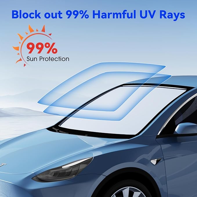 helloleiboo 𝟐𝟎𝟐5 𝑼𝑷𝑮𝑹𝑨𝑫𝑬 Foldable Car Windshield Sun Shade Umbrella,360° Rotating Sunshade for Car Windshield Front Window Reflective Heat Automotive Interior Sun Protection for Cars Trucks