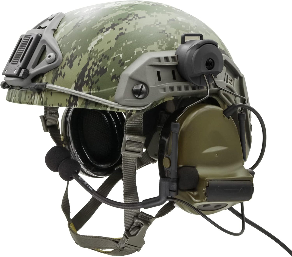 COMTA 2 Helmet-Type Tactical Headset with U94 PTT 2pin，Noise Canceling Headphones，for Airsoft Hunting Shooting
