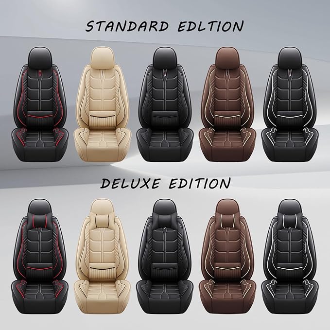 Leather Car Seat Covers Fit for Toyota Echo 2000-2005, 5 Seater Car Seat Cover, Premium Waterproof, Scratch Resistant Car Interior Accessories (Full Set Coffee)