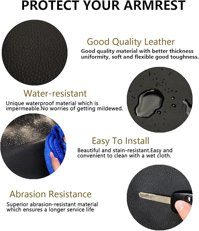 Compatible with Center Console Armrest Cover for Toyota Tacoma 2016-2023 Leather Arm Rest Storage Box Lids Cushion Protector Pad