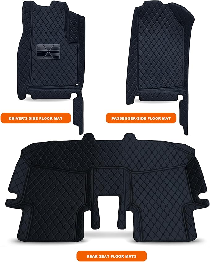 All-Weather car Floor MATS-Suitable for 99% of car Models,Leather car mat, offering Personalized Embroidery and Multiple Color Options,Provide Protection for car Rug (Green=)
