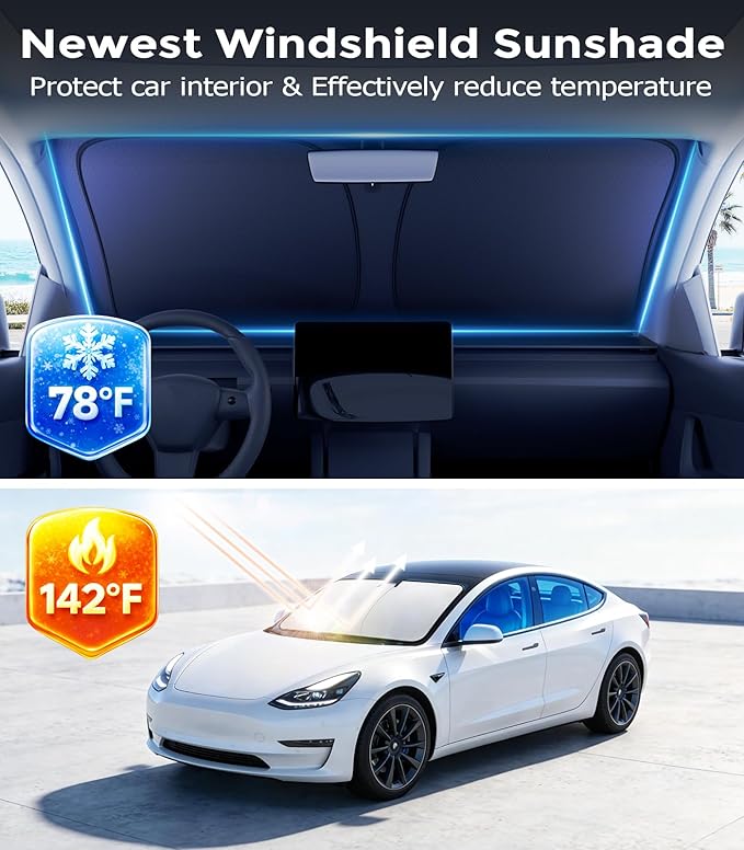 DMJN Windshield Sun Shade for Su-baru Crosstrek (2018-2026), Car Sunshade for Front Windshield [100% Efficient Block UV & Scorching Sun] UPF50+ Heat Block - Protect Interior & Keep Cooler